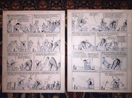 Lacroix, Pierre - 2x Planche originale (p.30 + p.31) - Bibi Fricotin et le dernier des Mohicans - (1955) | Catawiki