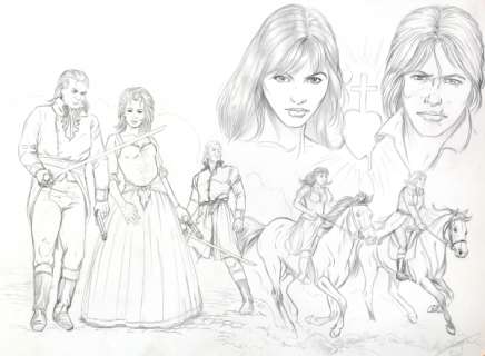 Legein - Dampierre, illustration Ã  la mine de plomb sur ca…