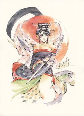 Chuma Hill ’X-Men Geisha’ Psylocke 12x18" Limited Edition Giclee | Kirby’s Comic Art