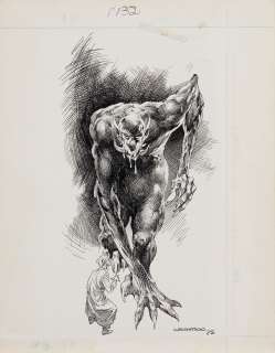 Bernie Wrightson signed â€œDemonic Monsterâ€ published illustration for the House of Mystery paperback. | Profiles in History