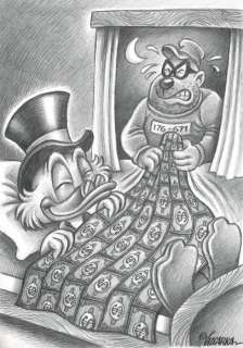 Uncle $crooge Sleeping Tight - Original Drawing DIN A3 - Vizcarra, Joan - Pencil Art | Catawiki