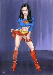 GÃ¼rsel, GÃ¼rçan - Originele aquarel - Super Woman - Loose page - (2015) | Catawiki