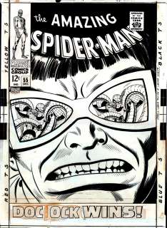 John  Romita Sr. - Amazing spider-man #55 large art cover (1967)