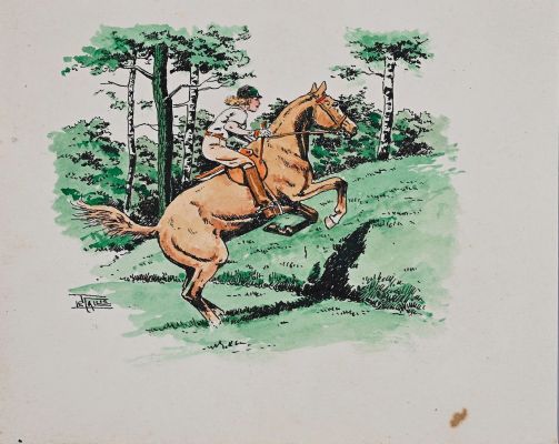 LE RALLIC, Etienne... - Lot 364 - LE RALLIC, Etienne (1891-1968) La cavalière. Encre...