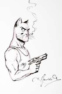 Guarnido | Blacksad, illustration au feutre permanent et au c… | Banque Dessinée