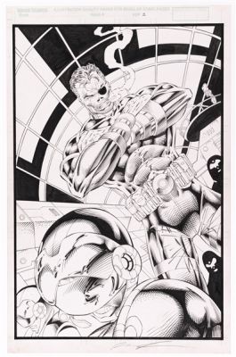 CAPTAIN AMERICA VOL. 2 #5 MARCH 1997 ORIGINAL ART SPLASH PAGE BY ROB LIEFELD. | Hake’s