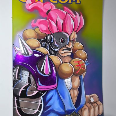 Andonious "Smo-G" Vassiliadis | "SHOOSH" Cyber Akuma Mixed Media Sketch Cover by Smo-G | Raremarq (Buy It Now)