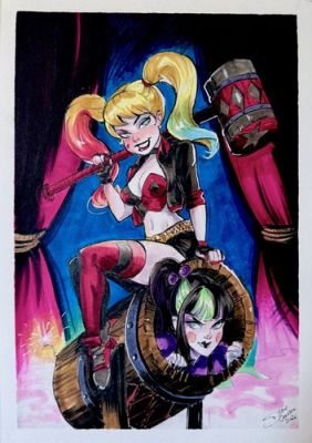 Harley Quinn And Punchline Original art by Diego Carneiro | eBay US (Buy It Now)