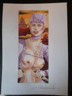 G. Candita - illustrazione originale "Ninja Girl" cm 23x30 acquerello - Loose page | Catawiki