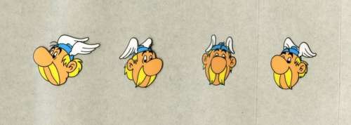 Asterix - 4 x Cellos et 4 x DO pour le film Astérix et Cléopatre - Loose page - First edition - (1968) | Catawiki