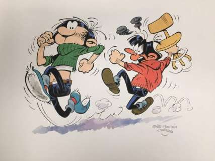 Frisano, Thomas - Dessin original couleur - Hommage Ã  Franquin | Catawiki