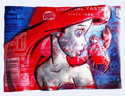 ComicCAN - ORIGINAL Artwork by Chris Duncan - THE LITTLE MERMAID on a COKE can - ART - (2020/2020) | Catawiki