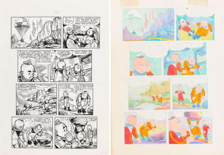 Janusz Christa (1934 - 2008) | Janusz Christa | "Kajtek i Koko w kosmosie", zestaw pasków nr 320-321, 1968/ 1992 | Desa Unicum