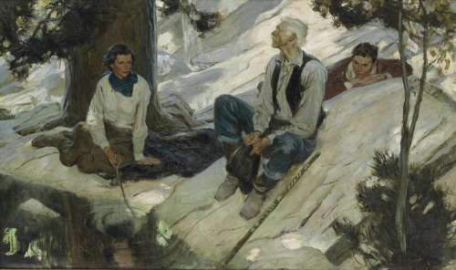 HAROLD VON SCHMIDT. Taking refuge in the shade. | Swann Galleries