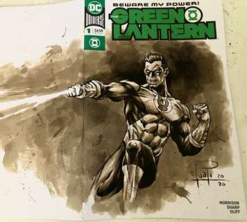 Blank Variant Cover - GREEN LANTERN #1 (Hal Jordan) with original Coffee Painting - Stapled - Blank Cover (2020) | Catawiki