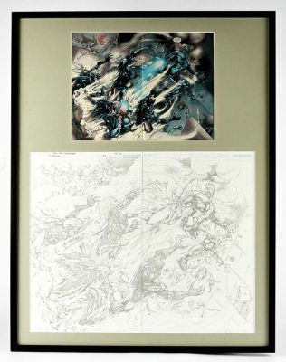 Lot 2097 - Felipe Watanabe - original art for Cyborg No. 4 pages Nos. 14 - 15 featuring Cyborg battle scene -… | Ewbank’s