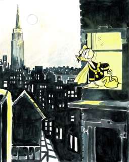 Donald Duck at Night in NY - Original Painting - Tony Fernandez Signed - Original Art | Catawiki