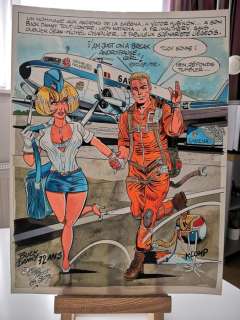 Jacot, Christian - Dessin original couleur - Hommage Ã  Natacha, Buck Danny et la Sabena - (2019) | Catawiki