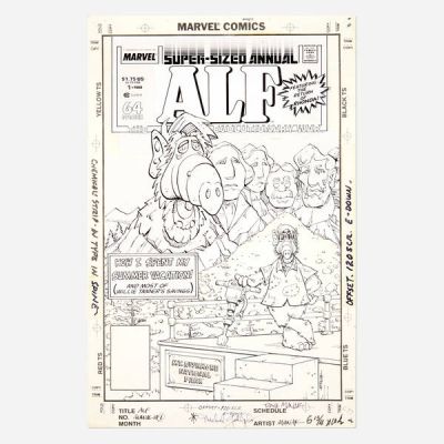 Dave Manak | ALF Annual #1 Cover Original Art (Marvel Comics, 1987) | Landry Pop Auctions