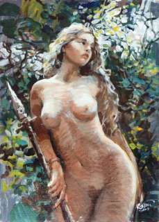 Rosinski, Grzegorz | Nu dans la forêt. Huile sur carton contrecollé pour | Coutau Bégarie