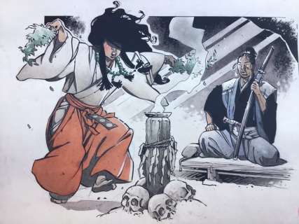 Michetz, Marc - Dessin original en couleur -Â Kogaratsu - Cérémonie pour les ancêtres - (2020) | Catawiki