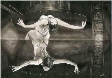 Lounis Chabane - Dessin original pour portfolio ’Miroir-Miroir Lola’ - Format: 42 x 29,7 cm. | Catawiki