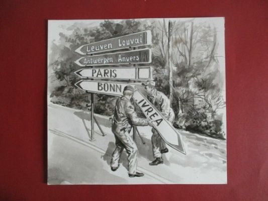 Vignetta Originale - Buzzelli (?) - Olivetti - Segnaletica Ivrea | eBay Europe (Buy It Now)