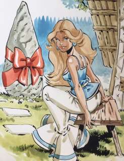 Meynet, Félix - Dessin original couleur - Hommage Ã  Uderzo - Falbala | Catawiki