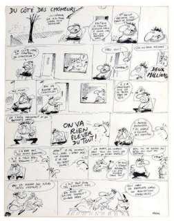 Reiser | Du côté des chomeurs. Encre de Chine sur papier épais pour une planche | Tessier Sarrou