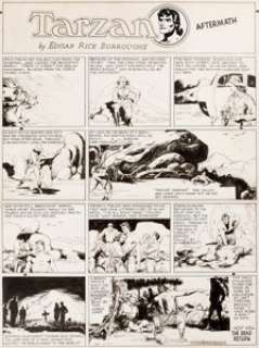 Ruben Moreira (as Rubimor) and Don Garden Tarzan #838 Sunday Comic Strip Original Art dated 3-30-47 (King Features... | Heritage