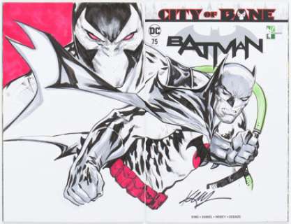 Ken Lashley Batman #75 Wraparound Sketch Cover Variant Original Art (DC, 2019) CGC Signature Series NM/MT 9.8 White -