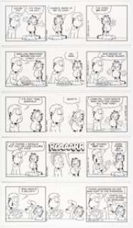 Davis, Jim | Jim Davis Garfield Consecutive Daily Comic Strip Original Art Group of 6 (PAWS/Universal Press Syndicate, 2011).... (Total: 6 Original Art) | Heritage