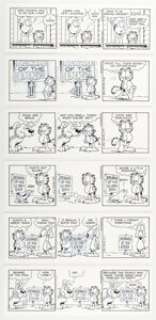 Davis, Jim | Jim Davis Garfield Consecutive Daily Comic Strip Original Art Group of 6 (PAWS/Universal Press Syndicate, 2000).... (Total: 6 Original Art) | Heritage
