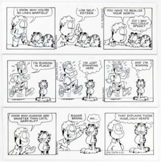 Davis, Jim | Jim Davis Garfield Consecutive Daily Comic Strip Original Art Group of 6 (PAWS, 2002). ... (Total: 6 Original Art) | Heritage