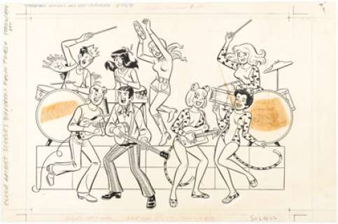 Decarlo, Dan | Dan DeCarlo (attributed) "The Archies and the Pussycats" Illustration Original Art (Archie, 1971).... | Heritage