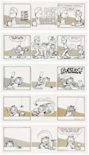 Davis, Jim | Jim Davis Garfield Consecutive Daily Comic Strip Original Art Group of 6 (United Feature Syndicate, 1994).... (Total: 6 Original Art) | Heritage