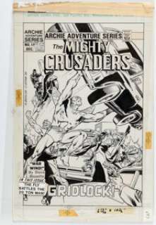 Rich Buckler and Chic Stone - Mighty Crusaders #10 Cover Original Art (Archie, 1984).