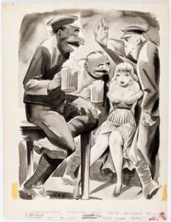 Jack Cole (as Jake) Joker May-1966 Single Panel Gag Cartoon Illustration Original Art (Humorama, 1966). | Heritage