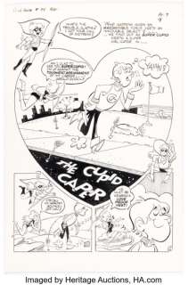 Bill Kresse Archie‘s Madhouse #48 "The Cupid Caper" Complete 6-Page Story Original Art (Archie, 1966). (Total: 6 Original Art)