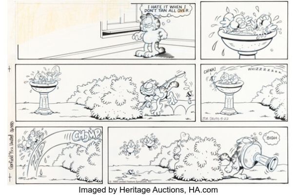 Jim Davis Garfield Sunday Comic Strip Original Art dated 5-22-88 (United Feature Syndicate, 1988). | Heritage