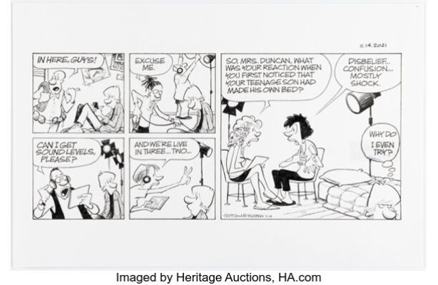 Jerry Scott and Jim Borgman Zits Sunday Comic Strip Original Art dated 11-14-21 (King Features Syndicate, 2021). | Heritage