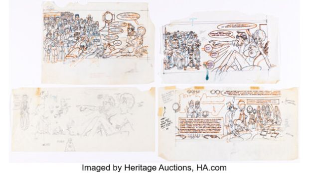 Harvey Kurtzman Playboy February 1988 "Little Annie Fanny" Preliminary Original Art Group of 8 (HMH, 1988). (Total: 8 Items) | Heritage