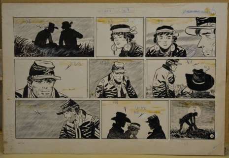 Il Sgt Kirk #114 - Hugo Pratt - Tavola originale - Pag. 9 Rivista Misterix - Anni ’50 - Loose page | Catawiki