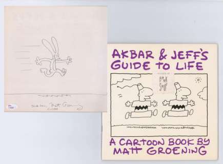 Matt Groening Original Signed Drawing, Akbar & Jeff’s Guide to Life, Life is Hell | University Archives