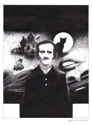 Corrado Roi | Edgard Allan Poe – Cinque passi nell’Incubo Copertina inedita | Tavole Originali