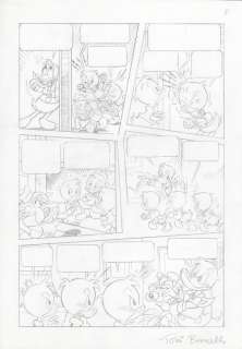 Toni Bancells - Original Comic Sketch Page - Donald, Huey, Dewey & Louie Duck - First edition | Catawiki