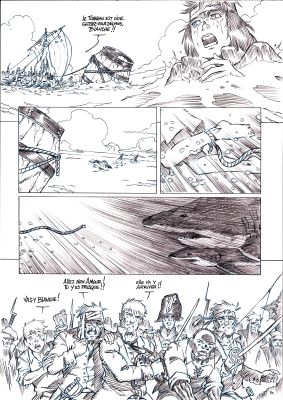 « L’oubliée du radeau de la Méduse »- Planche originale – Page 70 – Gilles Cazaux | Zic et Bul