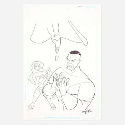 Lot 261 - Craig Rousseau, Justice League: Starro, the Conqueror Coloring Book Original Art (Dalmation Press, 2003) | Landry Pop Auctions