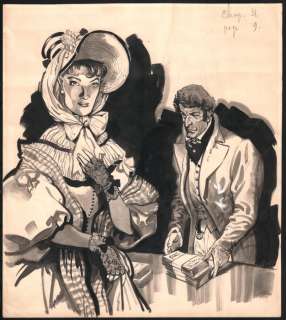 Jijé - Dessin original pour ’Le comte de Monte-Cristo’ - India ink wash on paper - (1951/1952) | Catawiki