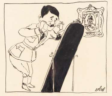 Eryk Lipiński (1908 - 1991) | Eryk Lipiński | Hitler, rysunek satyryczny , 1938 | Desa Unicum